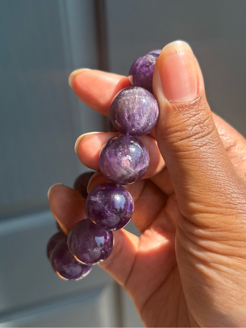 Chunky Amethyst Crystal Bracelet 17.5mm - Picture 12 of 13